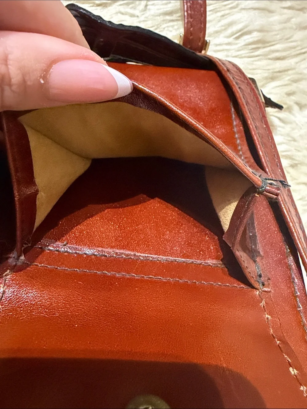 Genuine Leather Classic Men's Leather Satchel in Brown 13.5x10x4